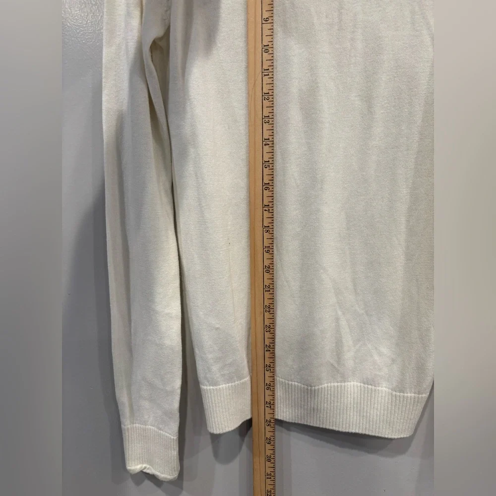 Lacoste V Neck Beige Cream Sweater Colton and cashmere Size 38 - Picture 6 of 9